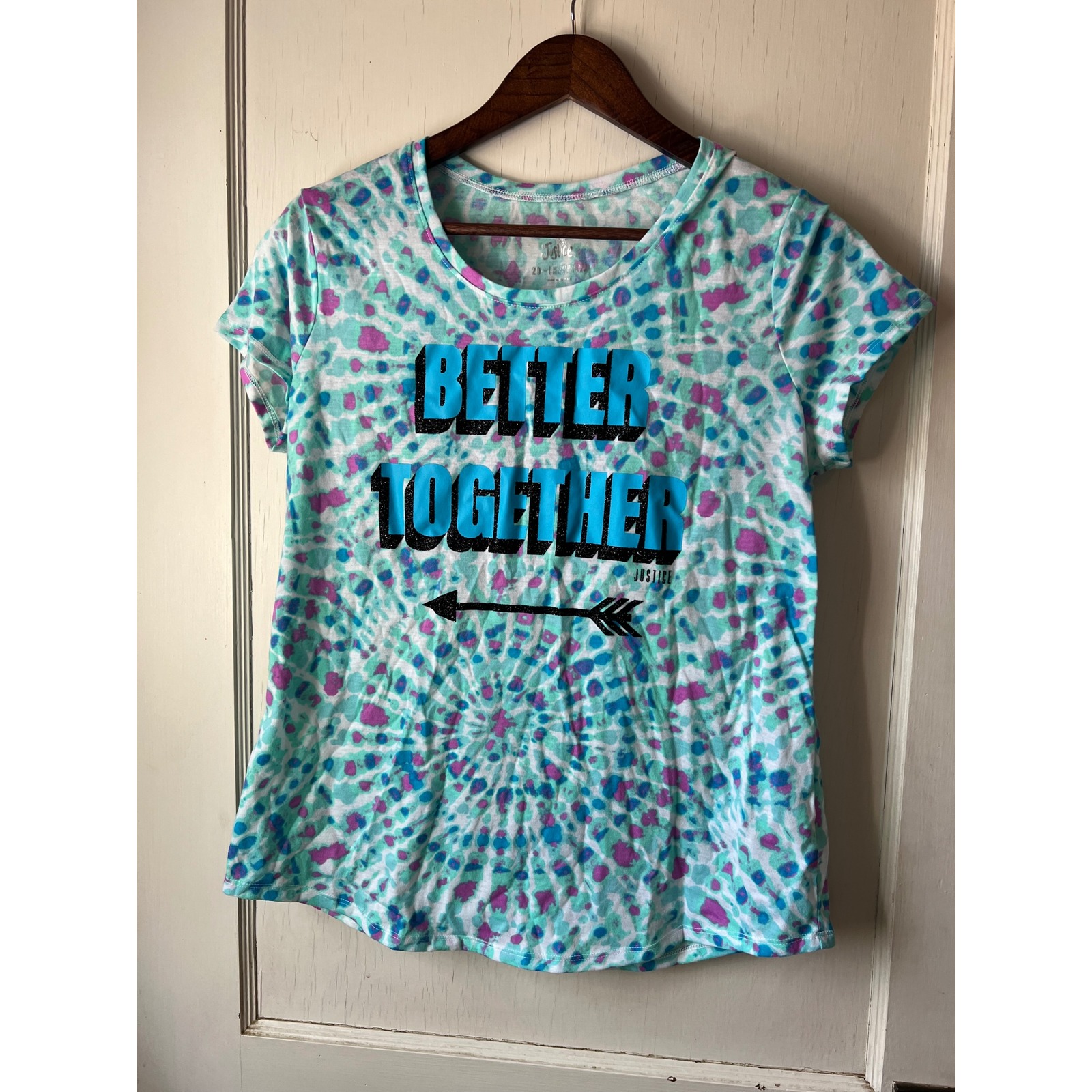 Justice Girls Tie Dye Graphic T Shirt Better Together Arrow Tee
